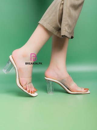 Clear Vincy Heel Nude