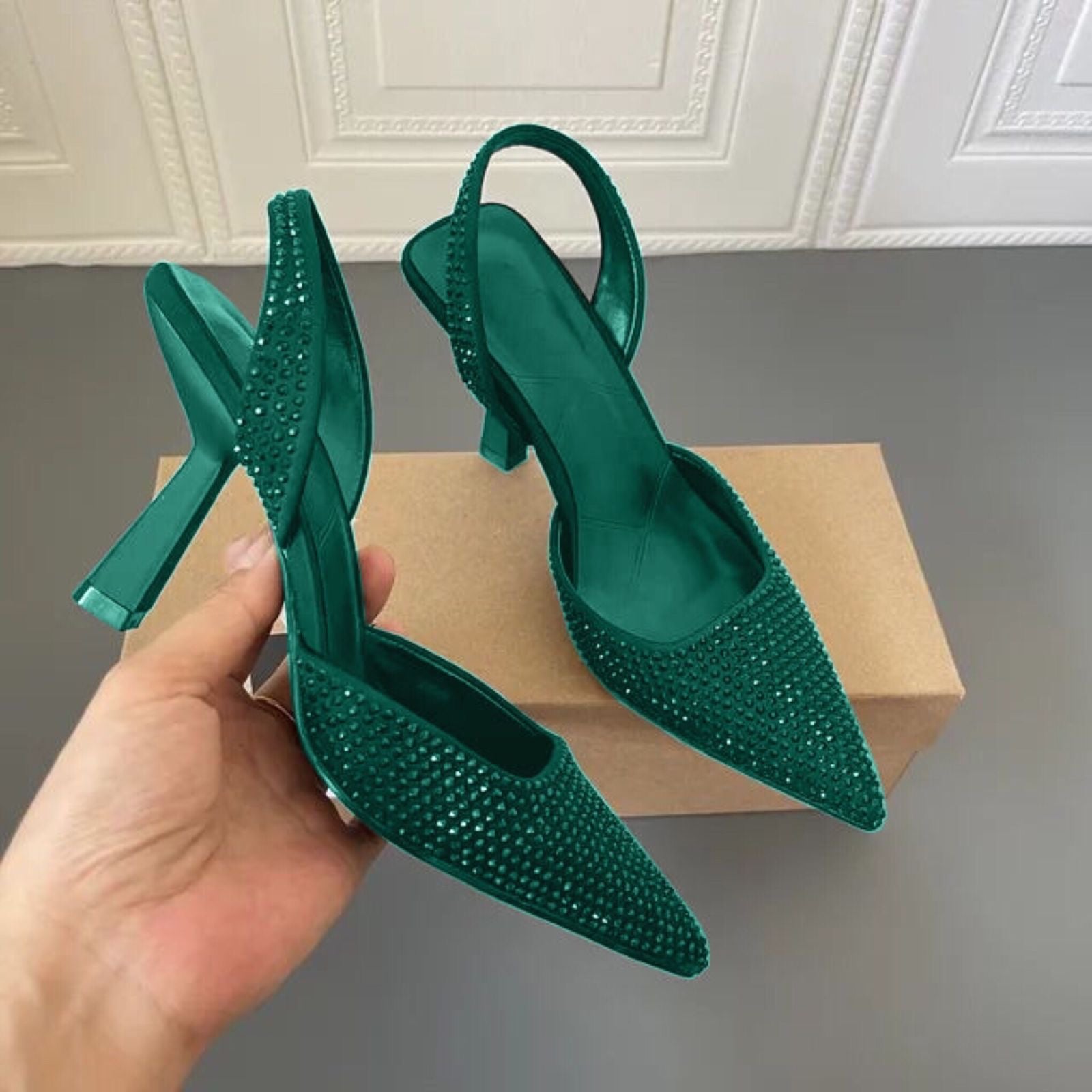 Deja Vu Stone Heel Green