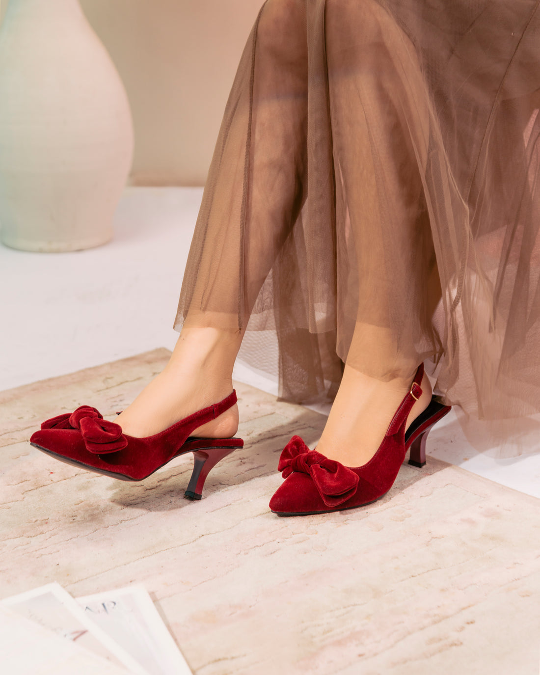 Tai knot heel Maroon