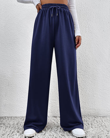 Comfort Stretch French Terry Open Bottom Trouser Navy Blue