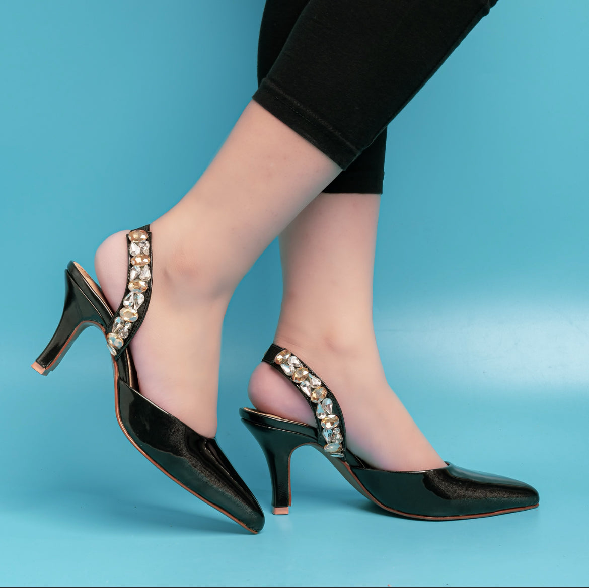 Parker Stone Slingback Heels Black