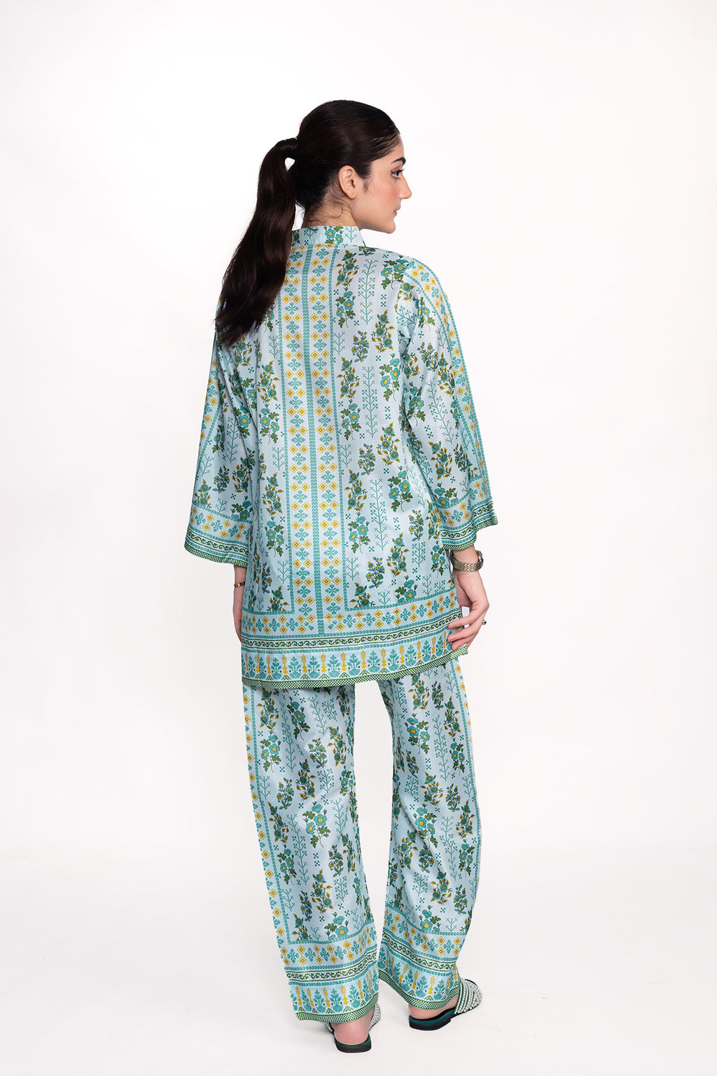 CALLA LILY FLORAL PRINTED CREPE LAWN CO-ORD SET