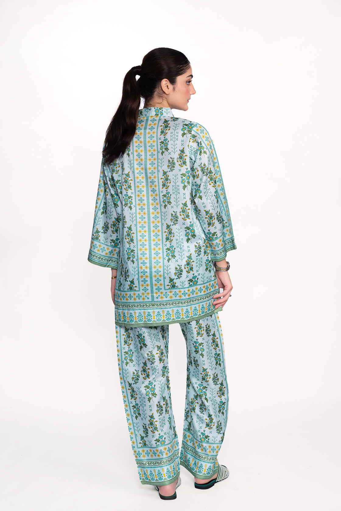 CALLA LILY FLORAL PRINTED CREPE LAWN CO-ORD SET