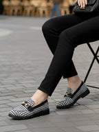 Houndstooth Loafer - Black