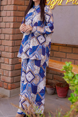 IKKAT PRINTED CREPE LAWN CO-ORD SET