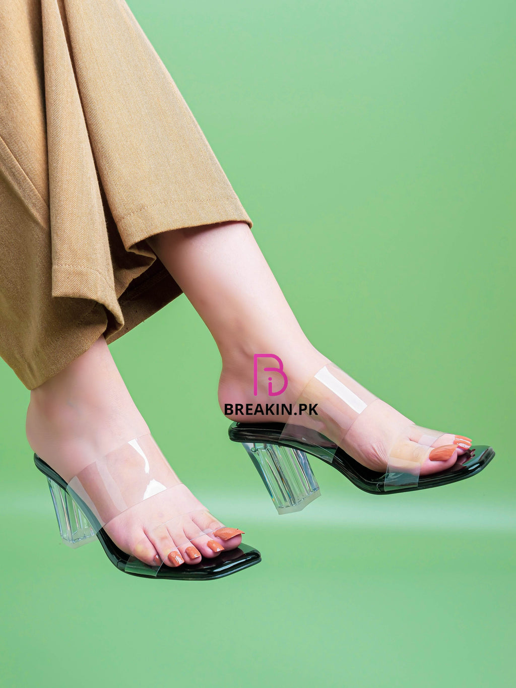 Clear Vincy Heel Black