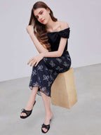 Delia Bow Heel Black
