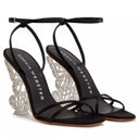 Pal-oma Butterfly Metaliic Sandals Black
