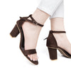 Diva Ankle Strap Heel Brown