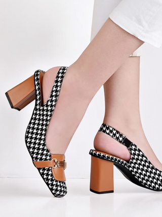 Checkered Slingback Mustard