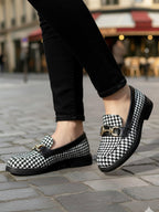 Houndstooth Loafer - Black