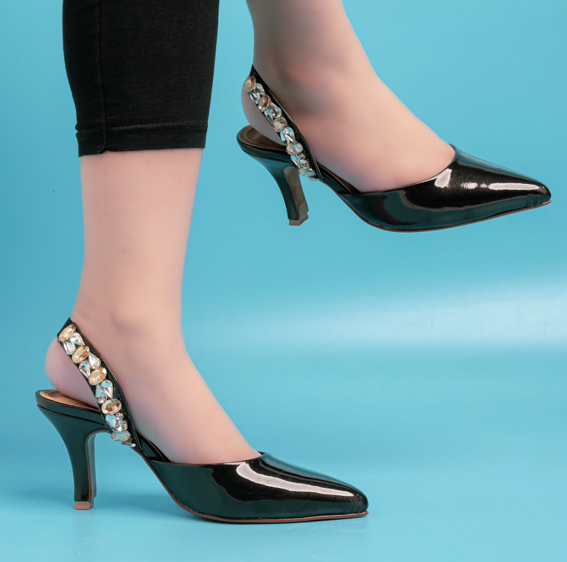 Parker Stone Slingback Heels Black