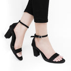 Diva Ankle Strap Heel Black