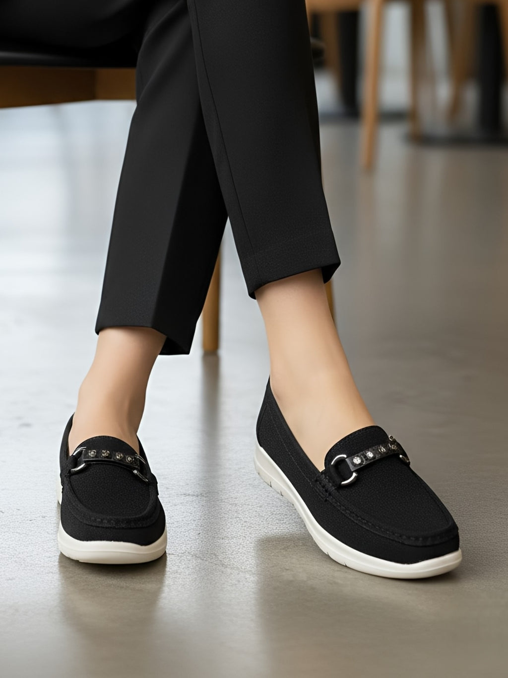 Tabby Moccasins - Black