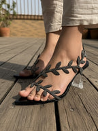 Leaf Embellished - Black