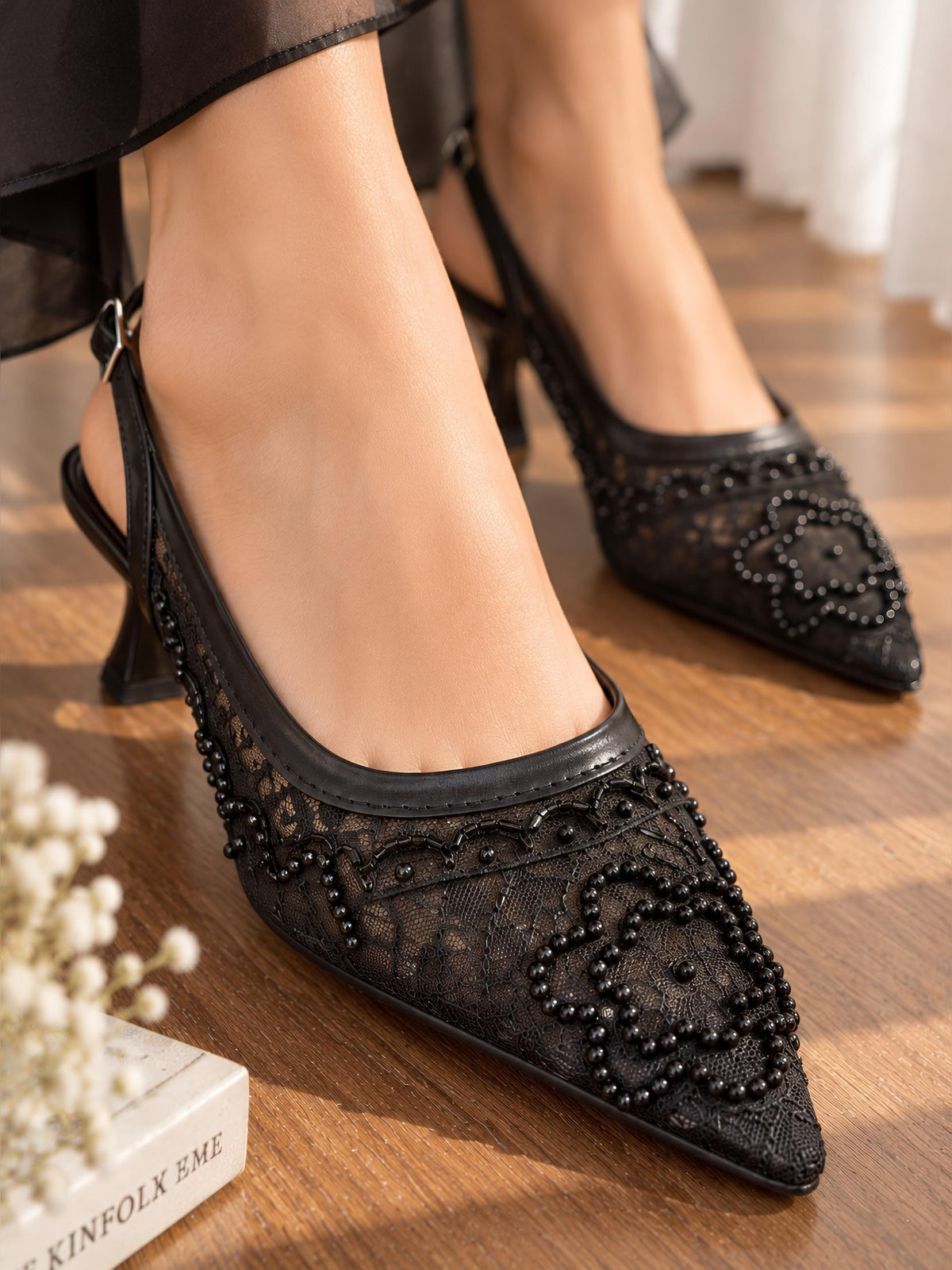 Evelyn Embroidered Heels