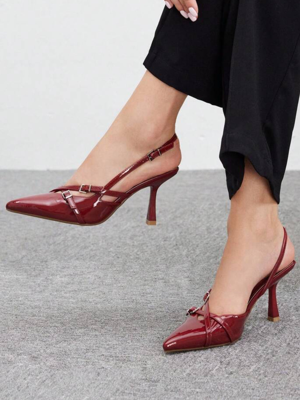 Alexandra Cross Heels - Cherry Red