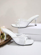 Delia Bow Heel White