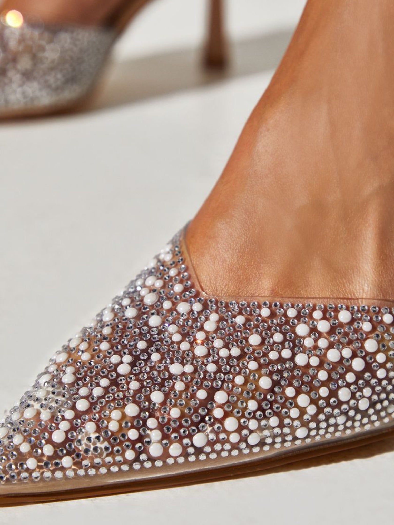 Tilly Diamante And Pearl Sling Back