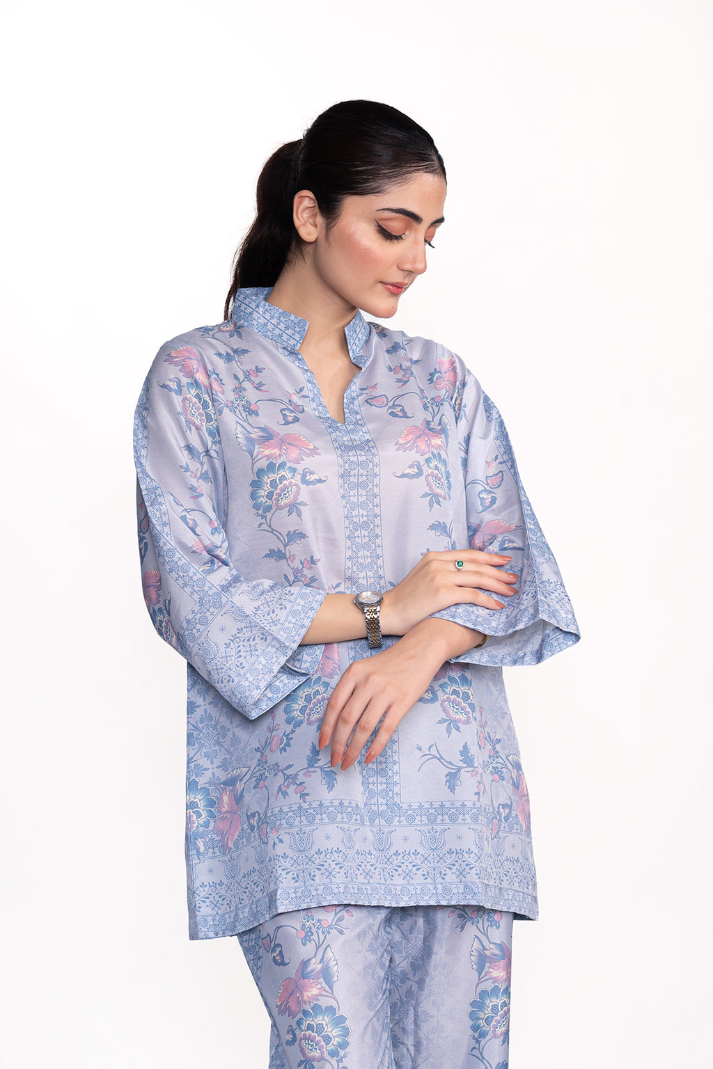 OLEANDER FLORAL PRINTED CREPE LAWN CO-ORD SET