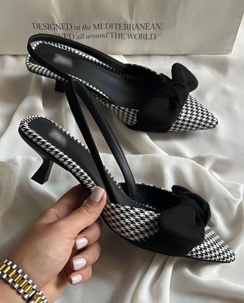 Black and white checkered cheap heels