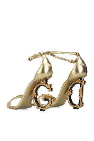 D*G Logo Embellished Heeled Gold