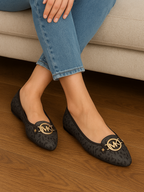 M-K Ballerina Flats - Black