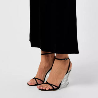 Pal-oma Butterfly Metaliic Sandals Black