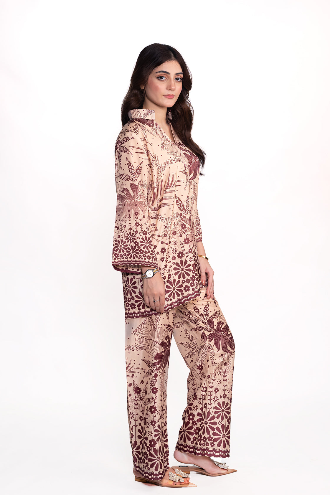 BEGONIA FLORAL PRINTED CREPE LAWN CO-ORD SET