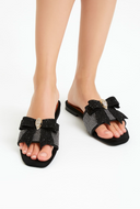 Royal Embellished Slides - Black