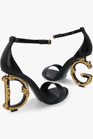 D*G Logo Embellished Heeled Black