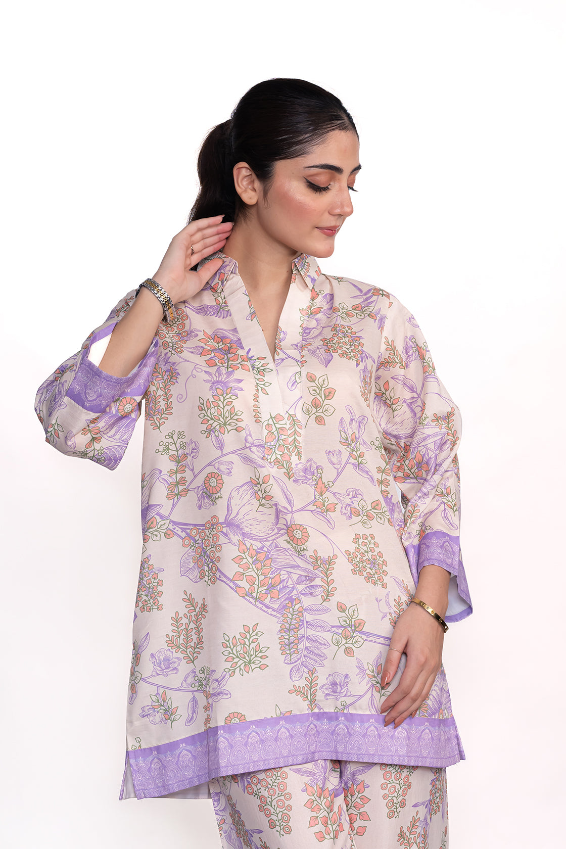 WISTERIA FLORAL PRINTED CREPE LAWN CO-ORD SET