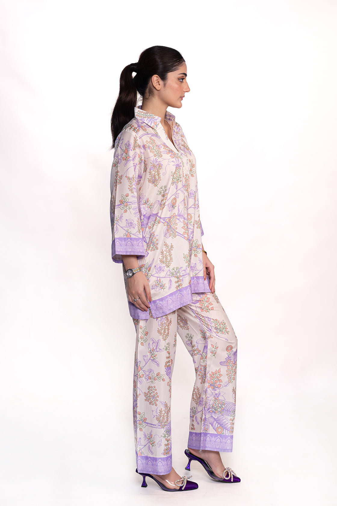 WISTERIA FLORAL PRINTED CREPE LAWN CO-ORD SET