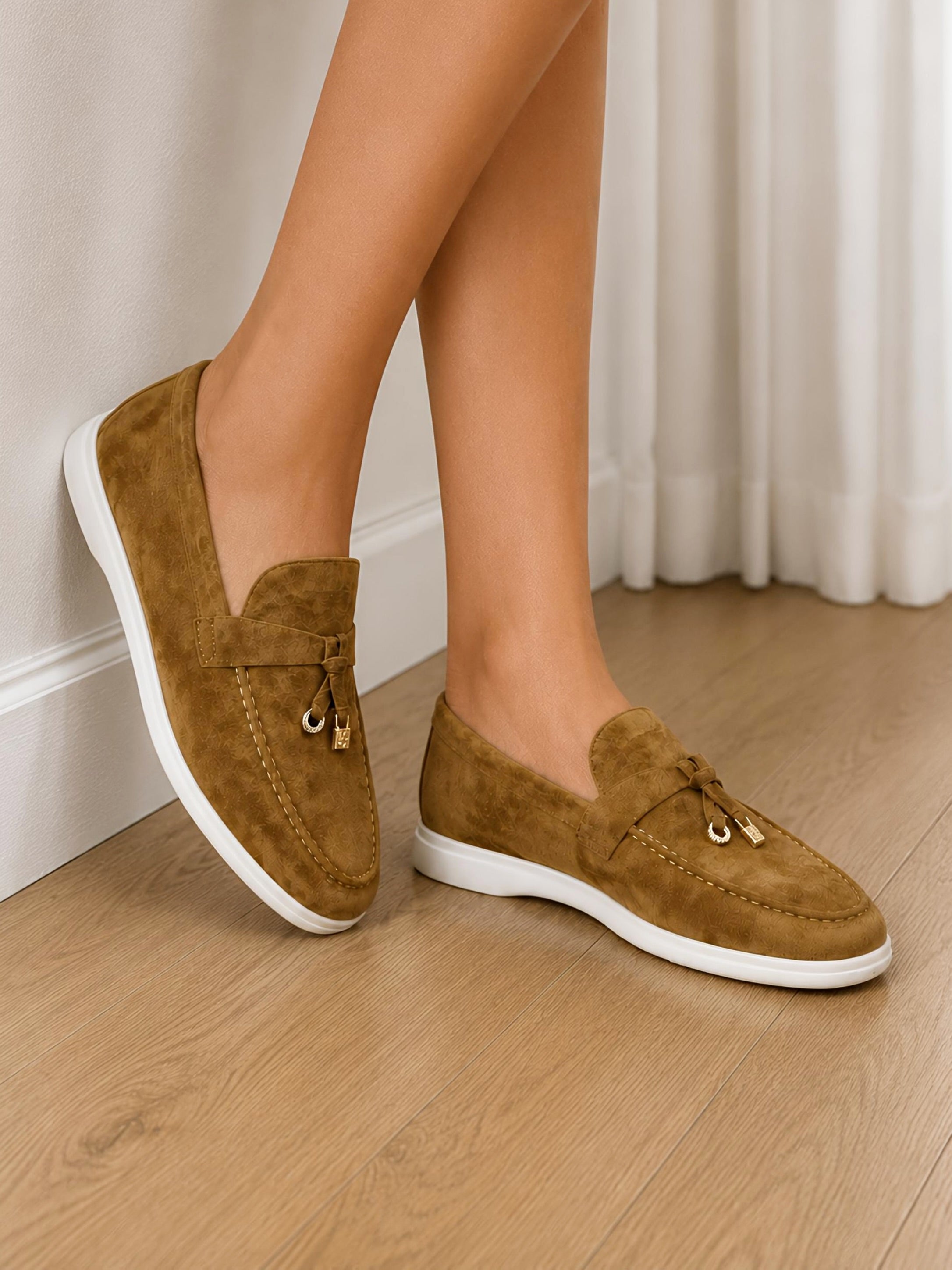 Liora Brown Leather Women Loafers