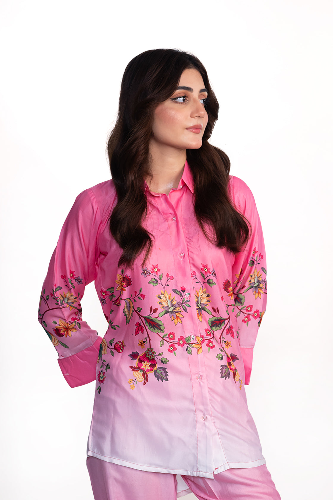 PRIMROSE PINK FLORAL PRINTED CREPE LAWN CO-ORD SET