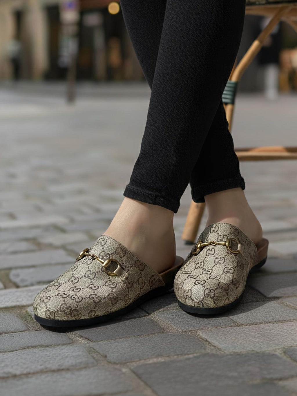 Angora Mules - Beige