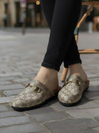 Angora Mules - Beige