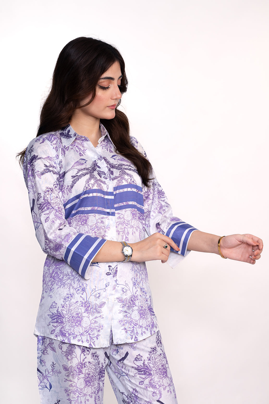 D-I-O-R IRIS FLORAL PRINTED CREPE LAWN CO-ORD SET