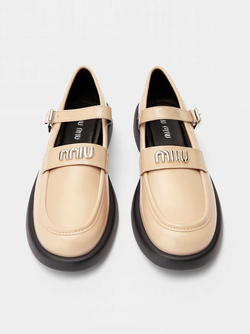 Patent Loafer - Beige
