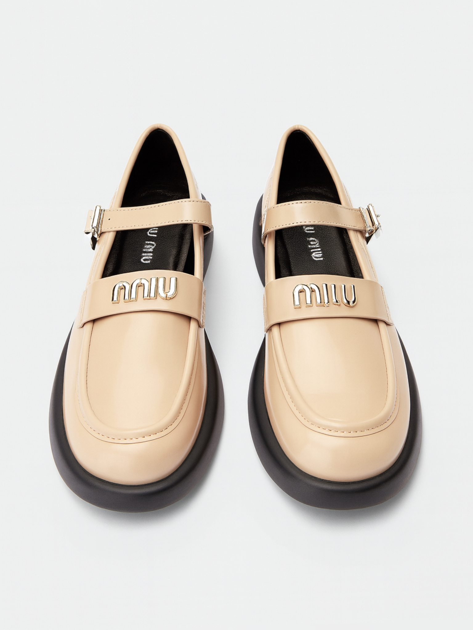Patent Loafer - Beige