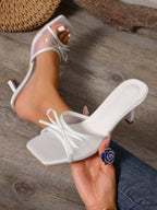 Delia Bow Heel White