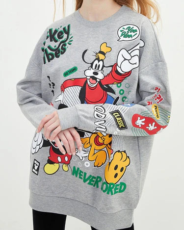 Disney Mickey Graphic Sweatshirt Grey