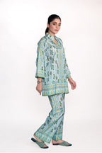CALLA LILY FLORAL PRINTED CREPE LAWN CO-ORD SET