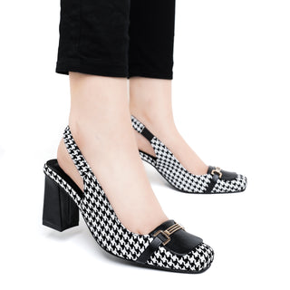 Checkered Slingback Black