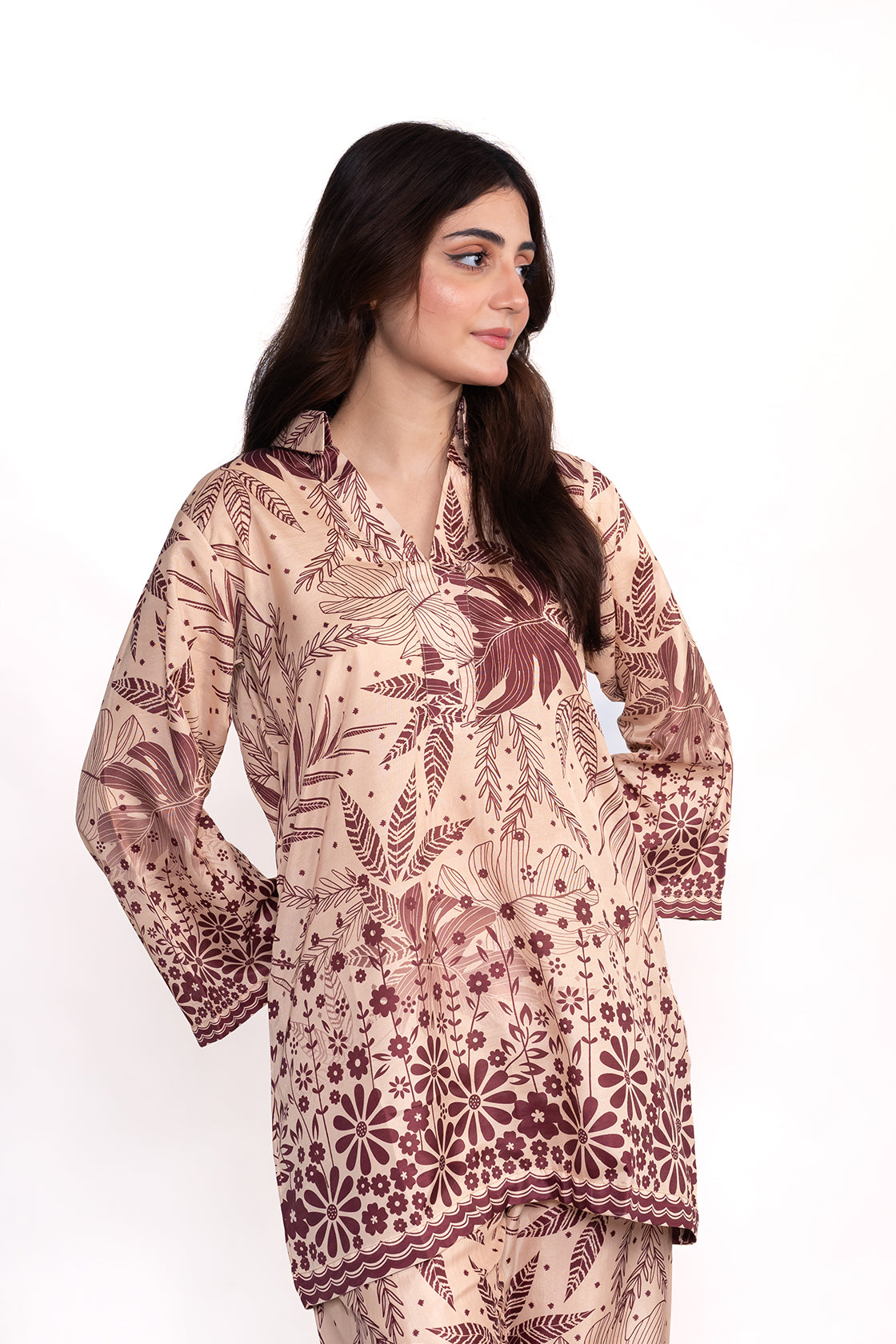 BEGONIA FLORAL PRINTED CREPE LAWN CO-ORD SET