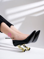 BLACK BEAUTY OPYUM Coat Shoe Gold Heel