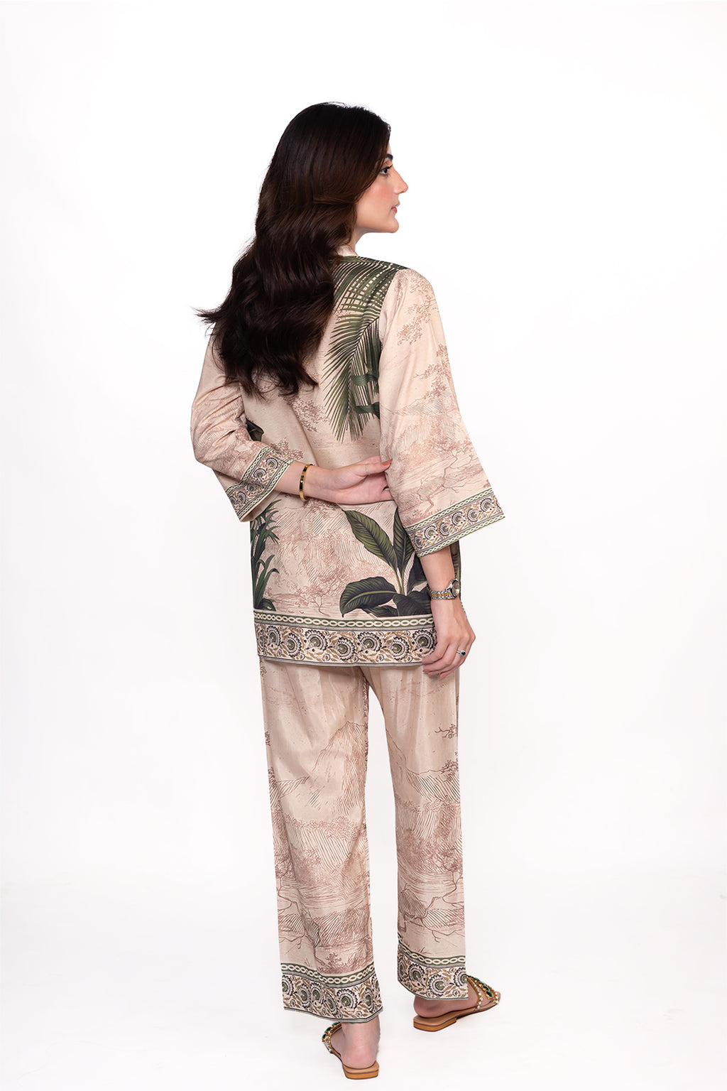 ARICA PALM PRINTED CREPE LAWN CO-ORD SET