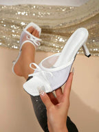 Delia Bow Heel White