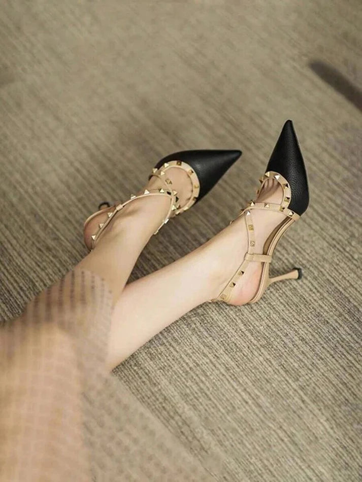 Rockstud Stiletto Pumps - Black