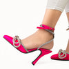 Embellished Double Bow Crystal Pink heel